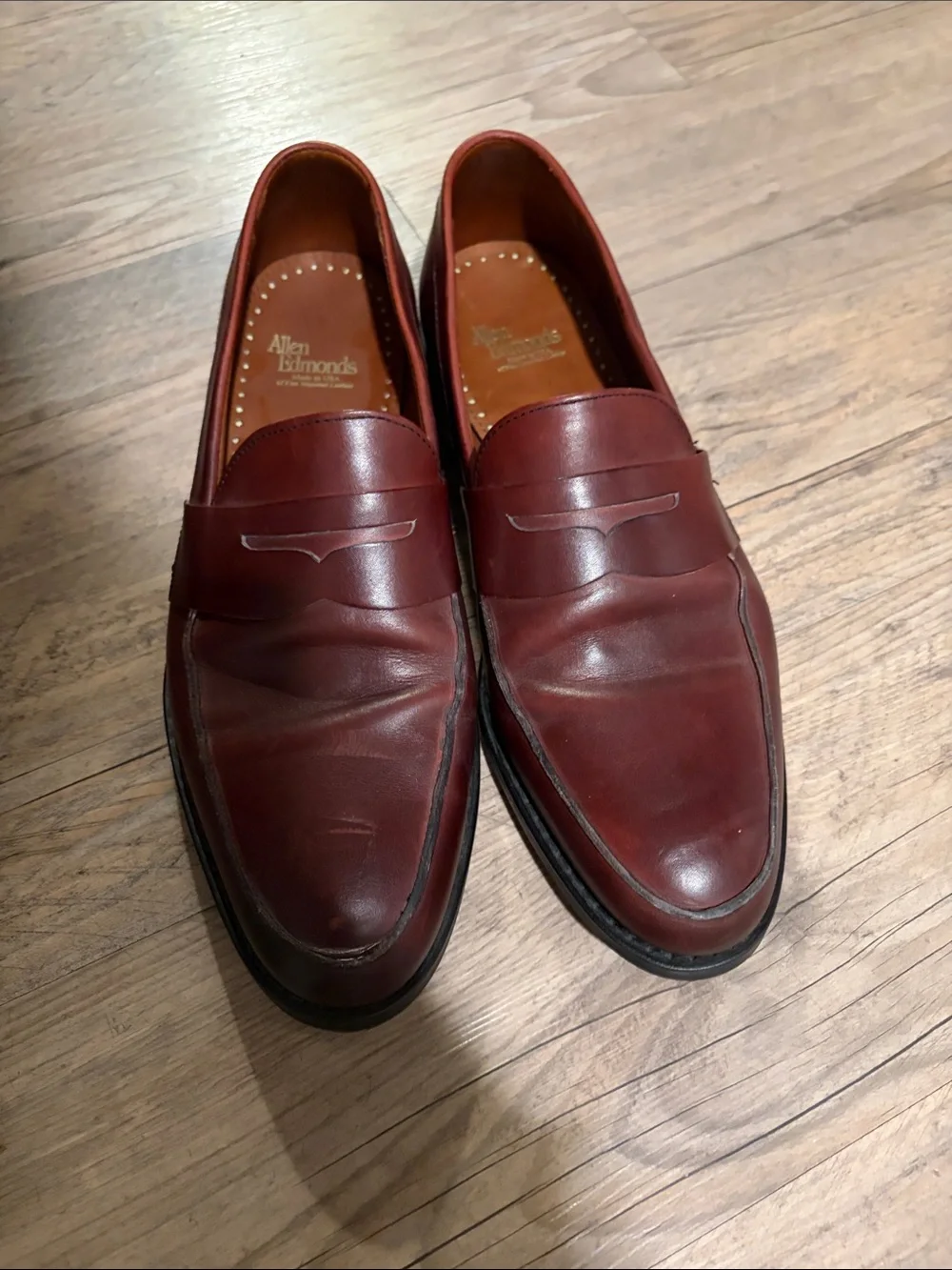 Allen Edmonds Men’s Oxblood Leather Penny Loafers